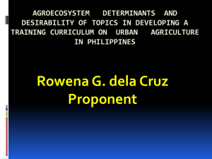 agroecosystem determinants for the desirability of