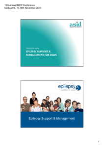 Epilepsy support & management for DSWS