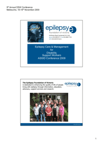 Epilepsy Care & Management for Disability Support Workers ASSID