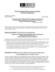 The Link between Early Learning and Care and School Readiness
