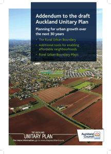 Addendum to the draft Auckland Unitary Plan