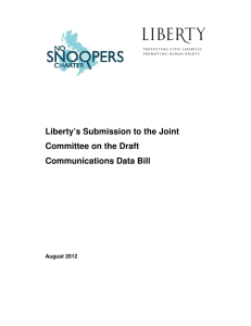 Liberty submission to the Draft Communications Data Bill Committee