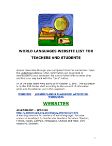 Websites for World Languages - Trenton Public School District
