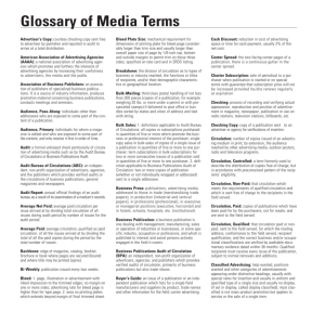 Glossary of Media Terms - Standard Rate and Data Service