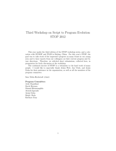 Third Workshop on Script to Program Evolution STOP 2012