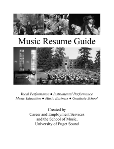 Music Resume Guide - University of Puget Sound