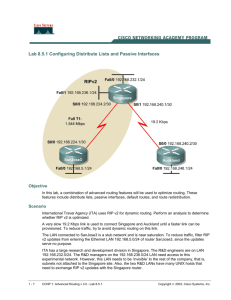 Lab 8.5.1 Configuring Distribute Lists and Passive Interfaces