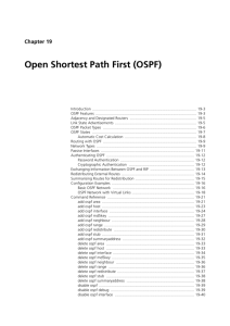 Chapter 19: Open Shortest Path First (OSPF)