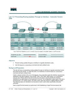 Lab 7.2.7 Preventing Routing Updates Through an Interface