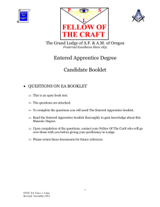 Entered Apprentice Degree Candidate Booklet