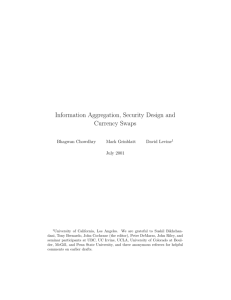 Information Aggregation, Security Design and Currency Swaps