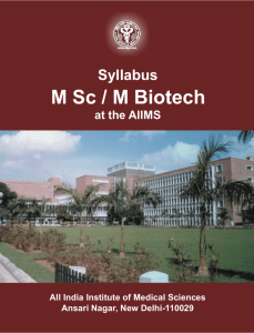 Syllabus - M Sc & M Biotech