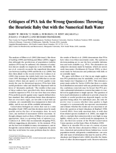 Critiques of PVA Ask the Wrong Questions: Throwing the Heuristic