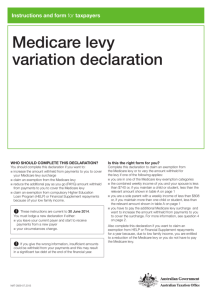 Medicare levy variation declaration