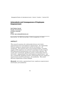 Antecedents and Consequences of Employees