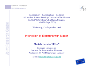 Interaction of Electrons with Matter