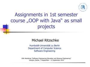 Assignments in 1st semester course „OOP with Java“ as small projects