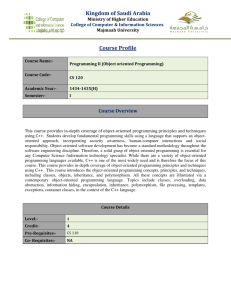 Course Profile Kingdom of Saudi Arabia
