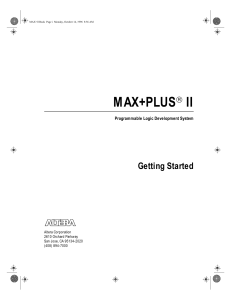 MAX+PLUS II Documentation