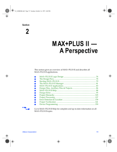 Section 2: MAX+PLUS II