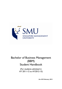 (BBM) Student Handbook - Singapore Management University
