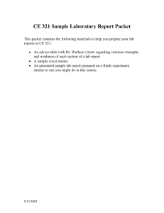 CE 321 Sample Laboratory Report Packet
