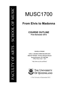 MUSC1700 Course Outline 1st SEMESTER 2012