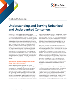 Understanding and Serving Unbanked and Underbanked Consumers