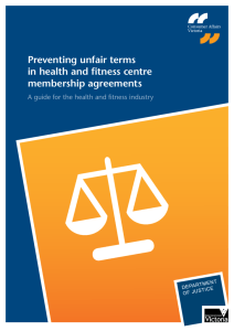 Preventing unfair terms in health and fitness centre membership