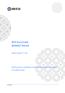 MTS EuroCredit MARKET RULES