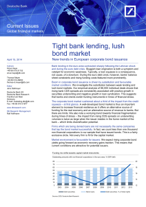 Tight bank lending, lush bond market: New trends in European