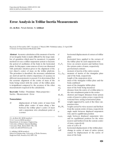 Error Analysis in Trifilar Inertia Measurements