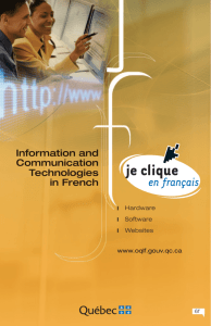 Information and Communication Technologies in French