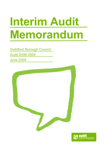 Interim Audit Memorandum - Guildford Borough Council