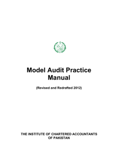 Model Audit Practice Manual - The Institute of Chartered