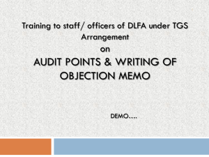 audit points & writing of objection memo