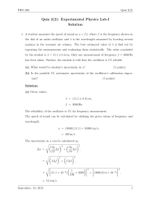 Quiz 2(2): Experimental Physics Lab-I Solution