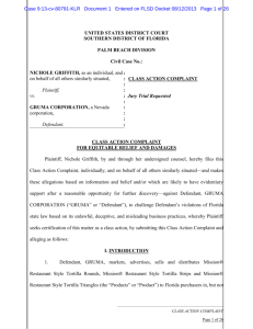 Griffith et al. v. Gruma Corp., Case No. 13-cv