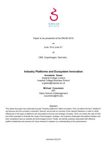 Industry Platforms and Ecosystem Innovation