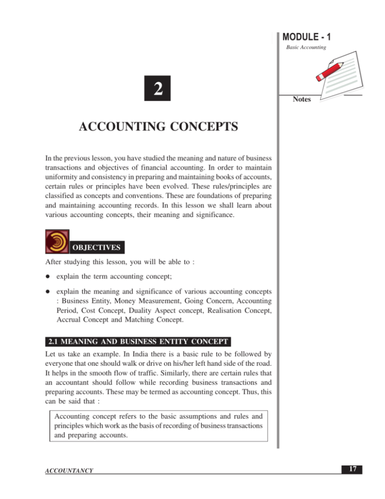 ACCOUNTING CONCEPTS