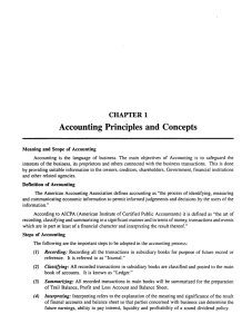 CHAPTER 1 Accounting Principles and Concepts