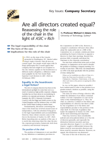 Are all directors created equal? - OPUS at UTS
