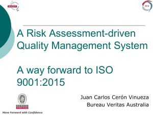 A Risk Assessment-driven Quality Management System A way