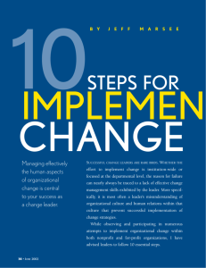 Implementing Change - University of Virginia