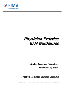 Physician Practice E/M Guidelines