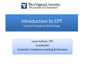 Introduction to CPT Current Procedural Terminology