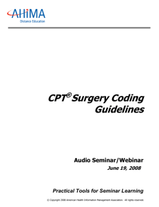 CPT Surgery Coding Guidelines - American Health Information