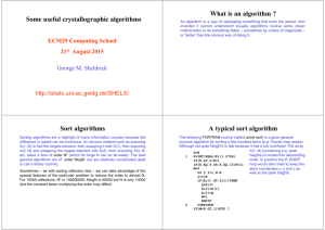 Crystallographic Algorithms: George Sheldrick