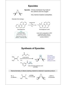 Epoxides Synthesis of Epoxides