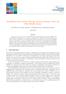 Modelling Low-Carbon Energy System Designs with the ETI ESME